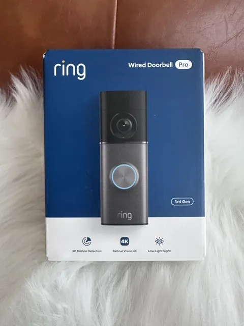 SEALED Ring - Wired Doorbell Pro (3rd Gen) Retinal 4K, 10x Zoom