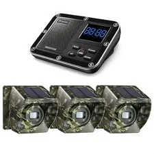 Wuloo 1800ft Range Solar Driveway Alarms Wireless Outdoor Motion Detector Sensor