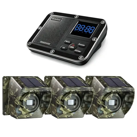 Wuloo 1800ft Range Solar Driveway Alarms Wireless Outdoor Motion Detector Sensor