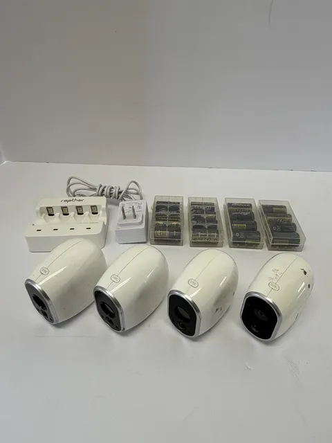 4x Netgear Arlo VMC3030 Indoor / Outdoor Security Camera w/ Batteries, No Mount
