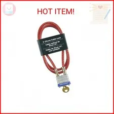 Master Lock 719D Steel Cable with Integrated Outdoor Padlock with Key, 1 Pack