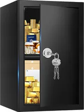 2.6 Cubic Feet Fireproof Safe Box with Key Lock, Hidden Steel Security Box with
