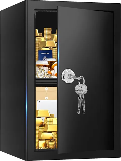 2.6 Cubic Feet Fireproof Safe Box with Key Lock, Hidden Steel Security Box with