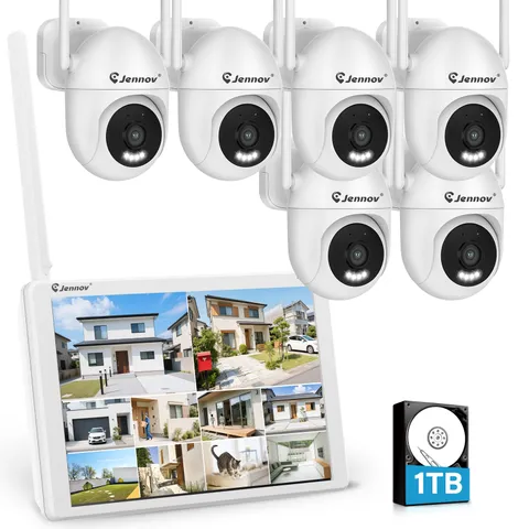 5MP Wireless Security Camera System Exterior Outdoor Camera Surveillance Monitor