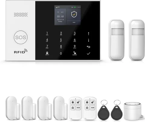 Home Security Systems with LCD Touch Screen,Wireless Burglar Alarm System,Loud S