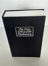 The New English Dictionary Faux Book Diversion Metal Safe with Key Lock Black
