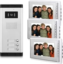 AMOCAM Upgrade Versions 3 Units Apartment Intercom System 7 inch Touch