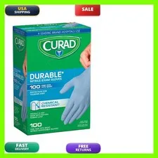 Curad Nitrile Exam Gloves, One Size Fits Most, 100 Count (10 Pack)