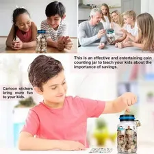 Electronic Coin Bank Piggy Safe Box Digital Money Saving Counter Jar Kids