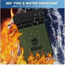 Waterproof Fireproof Bag for Valuables, Legal Documents Safe