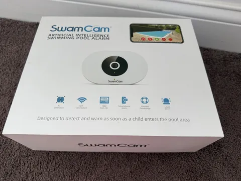 SwamCam Pool Alarm Wi-Fi Camera System, ASTM F2208 Certified w/Wi-Fi Repeater