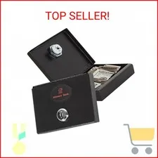 Metal Box with 2 Keys for Gamblers - Pocket-Sized Casino Cash Holder Portable Sa