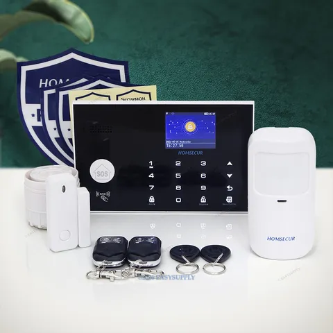 HOMSECUR Wireless&Wired 4G/GSM WIFI Home Security Alarm System with Touch Panel