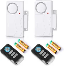 Wireless Door Alarm with Remote 2 Pack, Battery Included, 105 Db Loud Pool Door