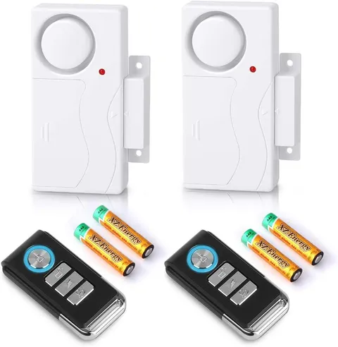Wireless Door Alarm with Remote 2 Pack, Battery Included, 105 Db Loud Pool Door