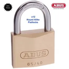 ABUS Padlocks-x 12 KEYED ALIKE Abus Padlock W/Hardened Steel Shackles-Free Post