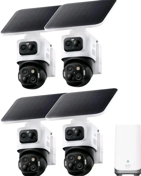 eufy eufyCam S4 4K Solar Camera Wireless Outdoor Triple Lens Bullet-PTZ 4-Cams