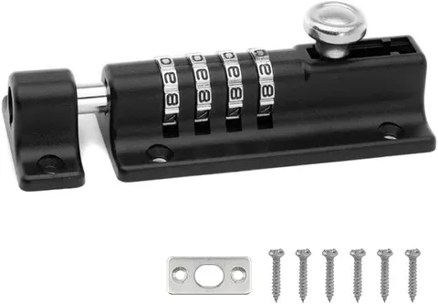 4 Digit Combination Barrel Sliding Bolt Latch W/ Anti-tamper Security Screws