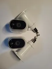 Lot of 2 NETGEAR Arlo VMC3030 Indoor/Outdoor Security Camera White 1080p HD