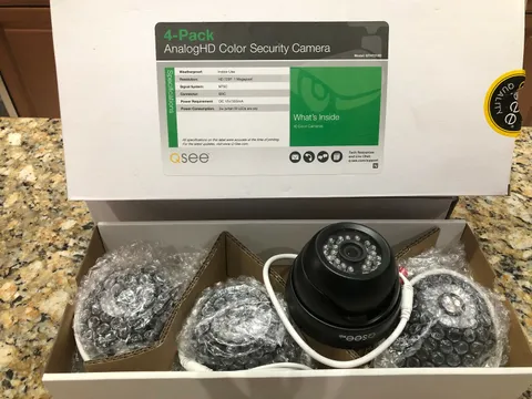 QSEE Wired 720p Indoor/Outdoor HD Dome Surveillance Cameras 4 pack w/cables