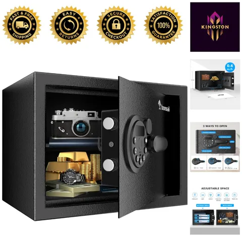 Secure 0.6 Cu.ft Electronic Safe Box with Keypad for Valuables & Jewelry
