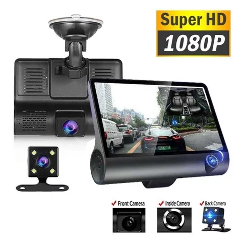 1080P 4" Dual Lens HD Car DVR Rearview Video Dash Cam Recorder Camera G-Sensor