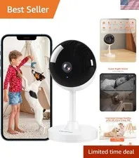 Wireless 2K Home Security Camera - Night Vision, Motion Alerts, Alexa Ready