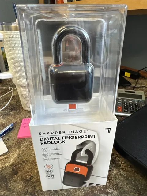 Sharper Image Fingerprint Digital Smart Padlock for Locker Bike Door Gate Home