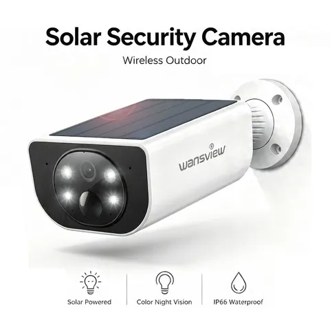 Wansview 2K Wireless Security Camera 3MP Home WiFi Solar Powered Audio Outdoor