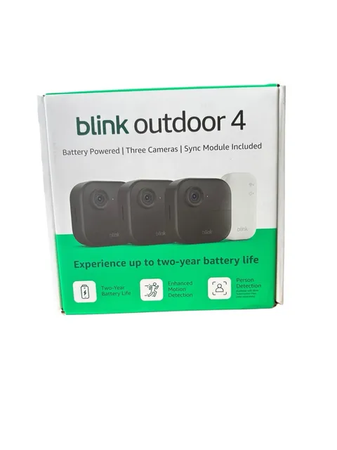 Blink Outdoor 4, (4th Gen 2025) Wireless 3 Camera Security System + Sync Module