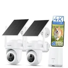 4K Security Cameras Wireless Outdoor, No Subscription, 8MP Solar 2-Cam-Kit