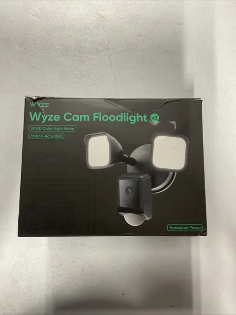 Wyze Cam Floodlight v2 2K HD Color Night Vision Motion Activated Hardwired New