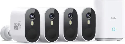 aosu Security Cameras Outdoor Wireless, 4-Cam-Kit, 166° Ultra-Wide-Angle