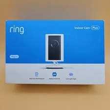Ring Indoor Cam Plus Plug-In Retinal Vision 2K White Security Camera Brand New 