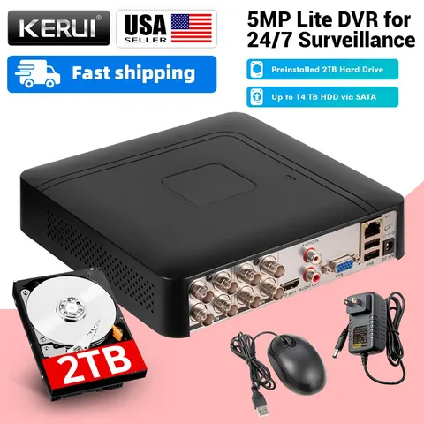Digital Surveillance Recorder 8CH H.265 DVR Built‑in 2TB HDD Storage Hardware