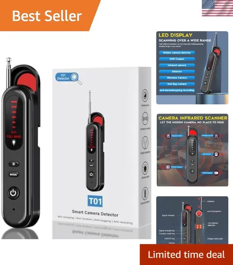 Versatile Indoor/Outdoor Camera Detector with 5 Sensitivity Settings for Safety