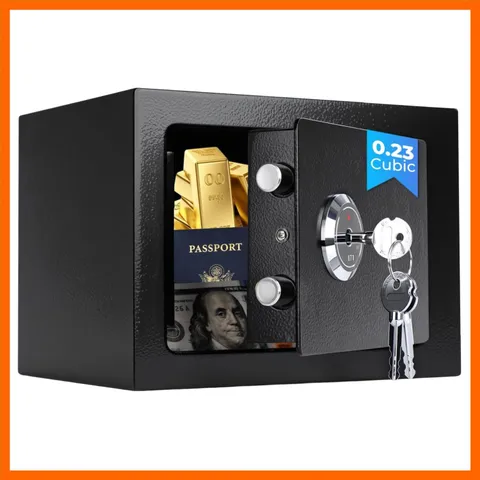 Small Safe Box for Home, Wall Safes 0.23 Cubic Feet, Heavy Duty Steel Safety ...