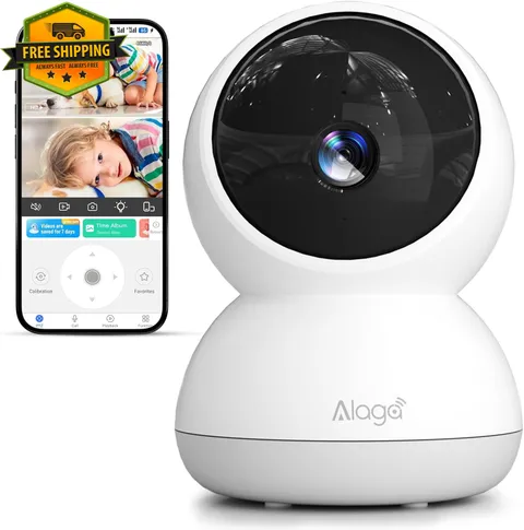 Indoor Security Camera 3K HD 360 Degree Pan Tilt Night Vision Pet Monitor