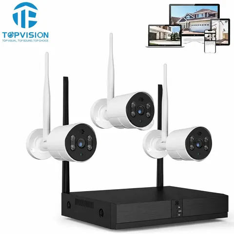 TOPVISION 8 Channel NVR Security System with (3) 1080P WiFi Camera (6026HEC-XMW)