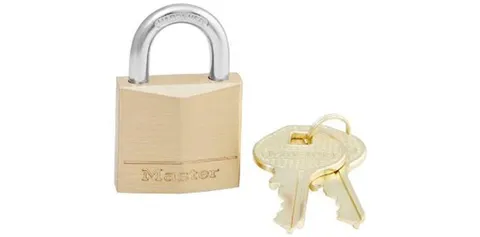 Padlock 130D 1" H X 5/16" W X 1-3/16" L Brass 4-Pin Cylinder Metallic