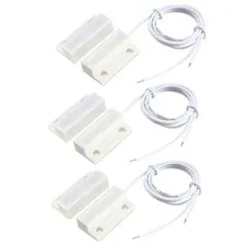 3pcs MC38 Surface Mount Wired NO Door Sensor Alarm Magnetic Reed Switch White