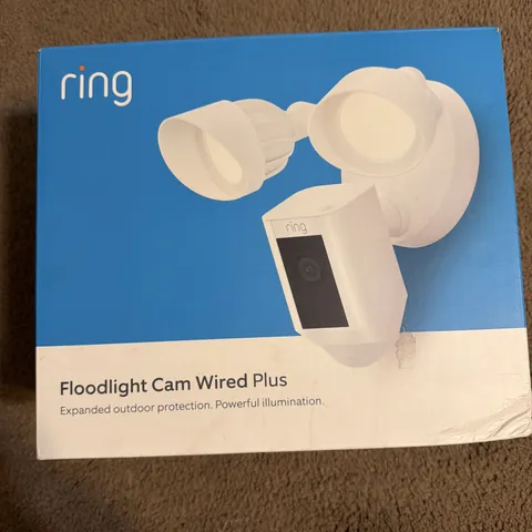 Ring Floodlight Cam Wired Plus Outdoor 1080p Camera White New Open Box