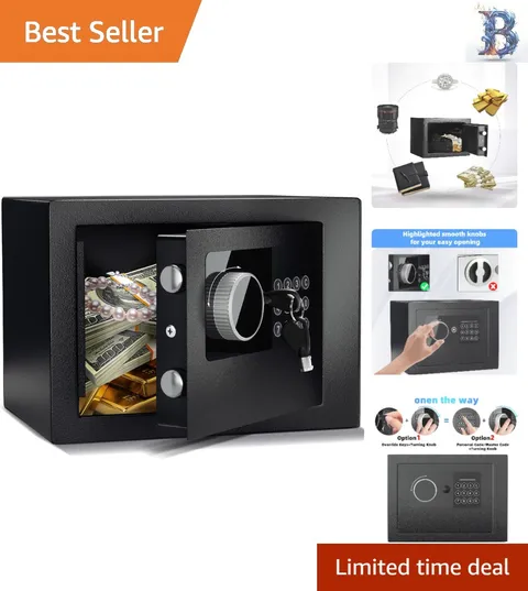 Digital Fireproof Safe with Keypad - Compact 0.23 Cu. Ft. Security Lock Box