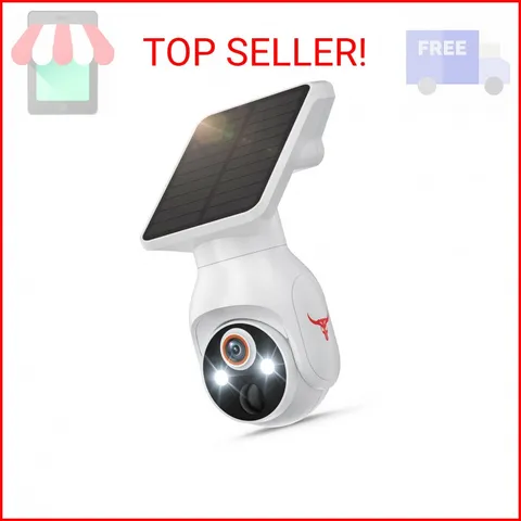 1080p Security Camera Wireless with Solar Panel, AI Human Detection, 2-Way Audio