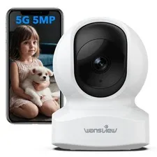 5MP UHD Pet Camera with Phone app, 5Ghz&2.4Ghz Dual Wi-Fi Security Camera Ind...
