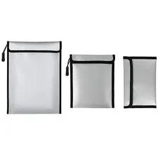 3 Pack Fireproof Zipper Bags For Files And Important Documents Easy To Use