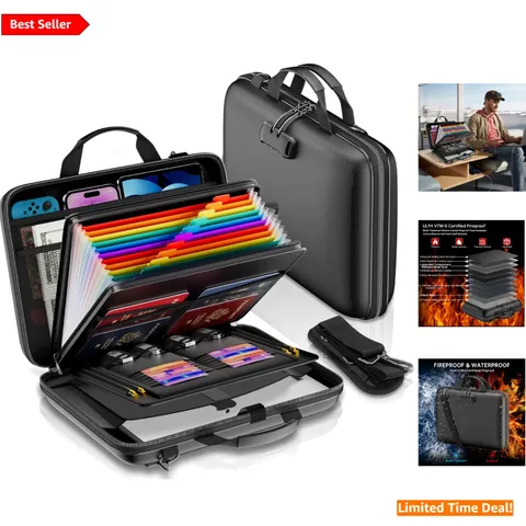 Hard-Shell Fireproof Organizer with Lock - Ultimate Safety for Valuables