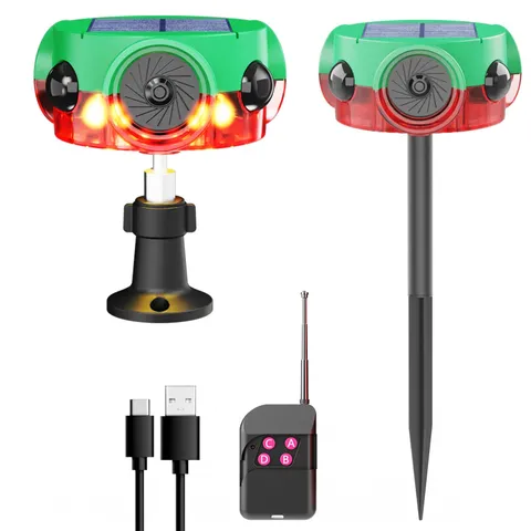 Solar Outdoor Motion Sensor Alarm - 360° Motion Detector Security Alarm, Supp...