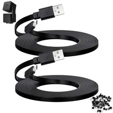 2-Pack 30 Ft Cable for WYZE Cam Pan V3 Outdoor Camera, Micro USB 90-Degree | Fla