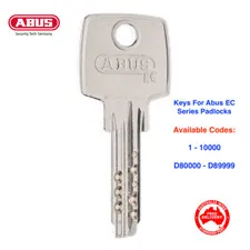 Replacement ABUS EC 75/30 & 75/40 - D8 -Padlock Dimple Keys Cut To Code Number